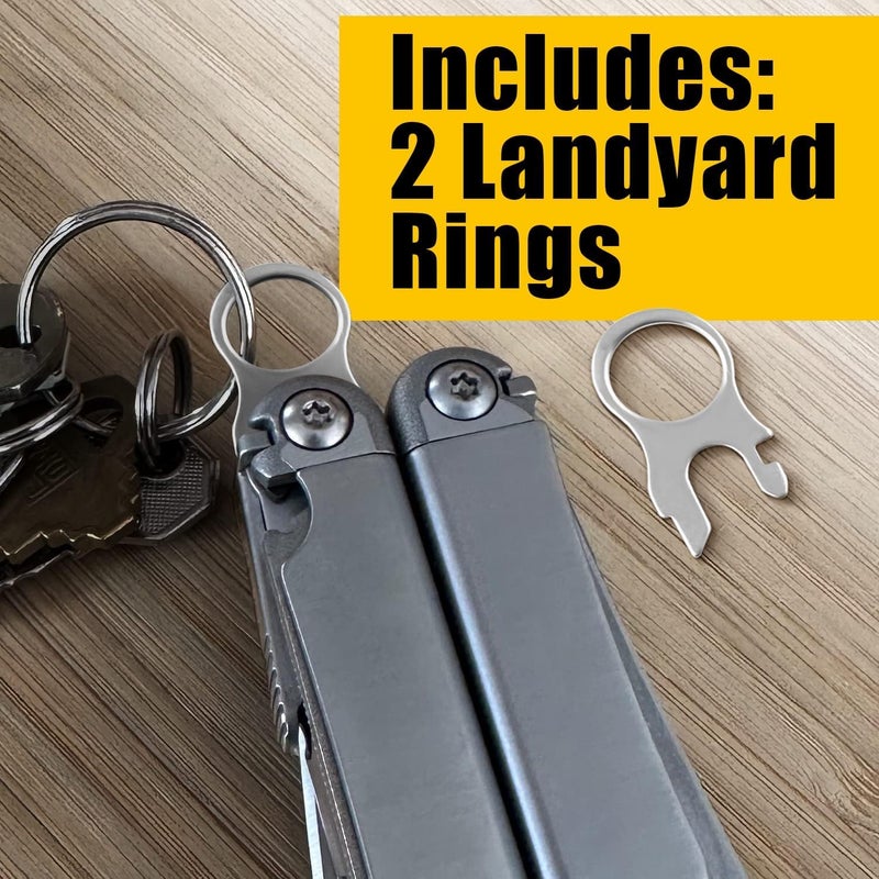Samorillo [2-Pack] 2 Quick Release Pocket Clips + 2 Lanyard Rings Compatible With Leatherman Wave & Charge MultiTools - Stainless Steel Deep Carry Pocket Clip Won't Bend or Snap - Install or Replace In Seconds - Image 4
